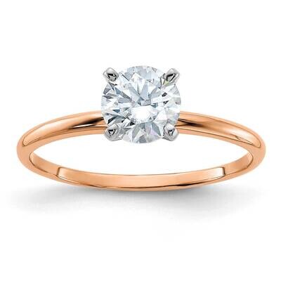 3/4ct. 6.0mm D E F Pure Light Round Moissanite Solitaire Ring 14k Rose Gold RGSH13-11MP, MPN: RGSH1…