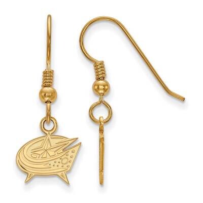 Columbus Blue Jackets Extra-Small Dangle Earrings Wire Gold-plated Sterling Silver GP018BJA, MPN: G…