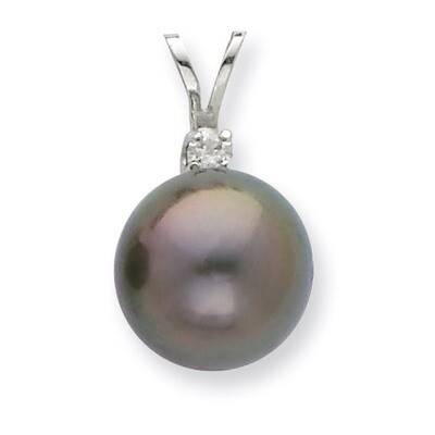 10-11mm Saltwater Cultured Tahitian Pearl &amp; Dia. Pendant 14k White Gold XF428, MPN: XF428, 88395737…