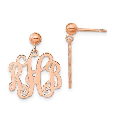 Monogram Post Dangle Earrings Sterling Silver Rose-plated XNE19RP, MPN: XNE19RP,