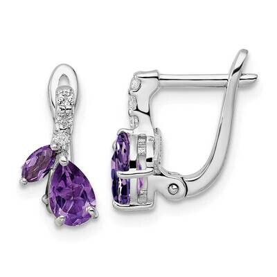 1.67Am Whitetopaz Hinged Earrings Sterling Silver Rhodium-Plated QE16641AM, MPN: QE16641AM, 1911015…