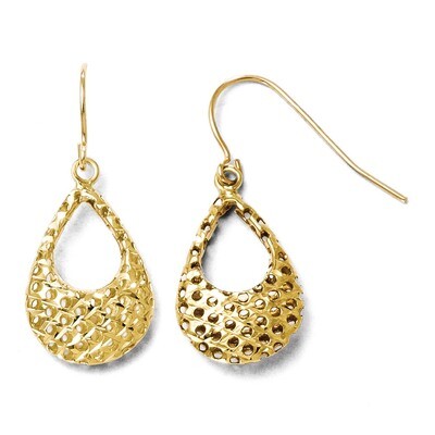 Leslie&#39;s Textured Shepherd Hook Dangle Earrings - 10k Gold HB-TB36, MPN: TB36, 883957566825