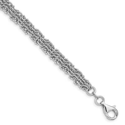 Fancy Woven Bracelet Sterling Silver Rhodium-plated QG4846-7.5, MPN: QG4846-7.5, 886774035574
