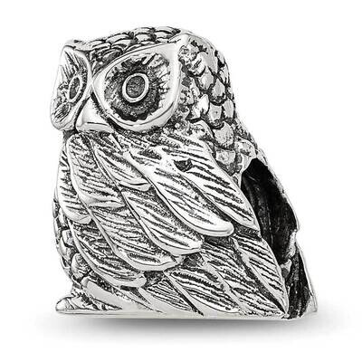 Polished Owl Bead Sterling Silver QRS4388, MPN: QRS4388,