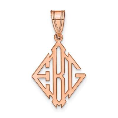 Diamond Shaped Monogram Pendant Sterling Silver Rose-plated XNA892RP, MPN: XNA892RP,