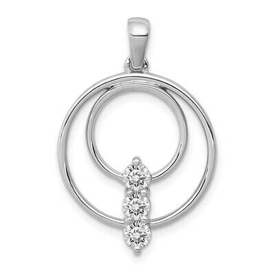 3.2mm Diamond Three Stone Circle Pendant 14k White Gold PM4708-040-WA, MPN: PM4708-040-WA, 88395719…