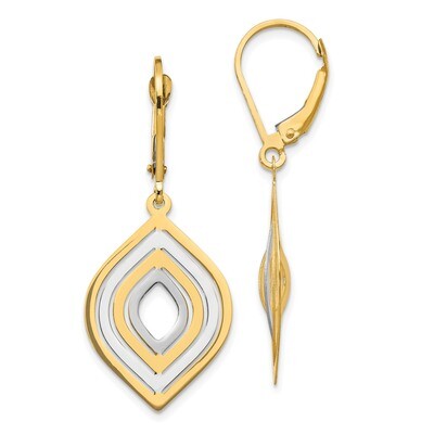 Leslie&#39;s Polished Leverback Earrings 14k Rhodium-plated HB-LE1115, MPN: LE1115, 886774639154