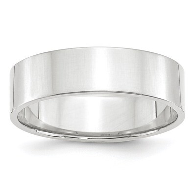 6mm Lightweight Flat Band 10k White Gold WFLL060 Engravable, MPN: WFLL060, 886774307978