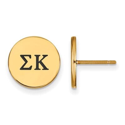 Sigma Kappa Enameled Post Earrings Gold-plated Silver GP033SKP, MPN: GP033SKP, 886774935935