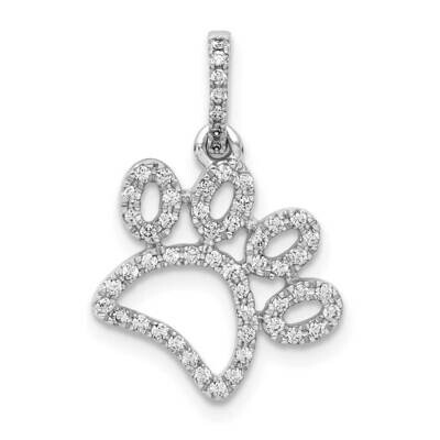 1/4Ct. Diamond Paw Print Pendant 14k White Gold PM4127-025-WA, MPN: PM4127-025-WA, 883957298061