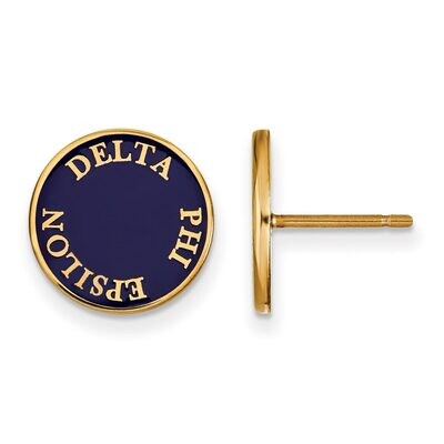 Delta Phi Epsilon Enameled Post Earrings Gold-plated Silver GP019DPH, MPN: GP019DPH, 886774923543