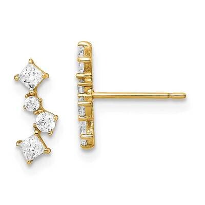 Post Earrings 14k Gold CZ Diamond SE2914 by Madi K, MPN: SE2914, 191101902093