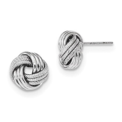 Polished Textured Love Knot Post Earrings 14k white Gold TL1061W, MPN: TL1061W, 191101058608