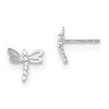 CZ Diamond Dragonfly Post Earrings 14k white Gold SE2559, MPN: SE2559, 191101901799