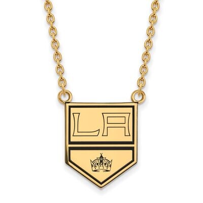 Los Angeles Kings Large Enamel Pendant with Chain Necklace Gold-plated Silver GP020KIN-18, MPN: GP0…