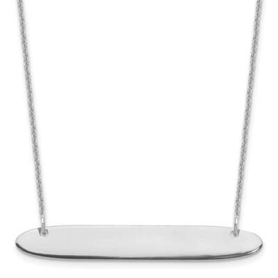 Polished Oblong Blank Bar Necklace 10k White Gold Medium 10XNA1204W, MPN: 10XNA1204W,