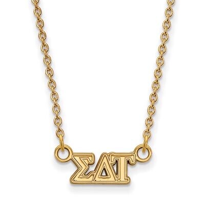 Sigma Delta Tau Extra Small Pendant with 18 Inch Chain Gold-plated Silver GP006SDT-18, MPN: GP006SD…