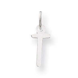 Small Slanted Block Initial T Charm Pendant 14k white Gold YC645T, MPN: YC645T, 191101634345