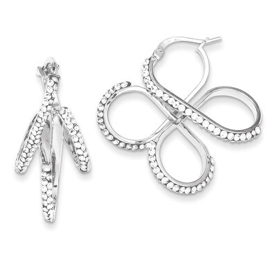Sterling Silver Stellux Crystal 4-loop Dangle Earrings QE9504