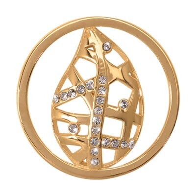 Nikki Lissoni Sparkling Fall Leaf Gold Plated 33mm Coin C1153GM, MPN: C1153GM, 8718627463079