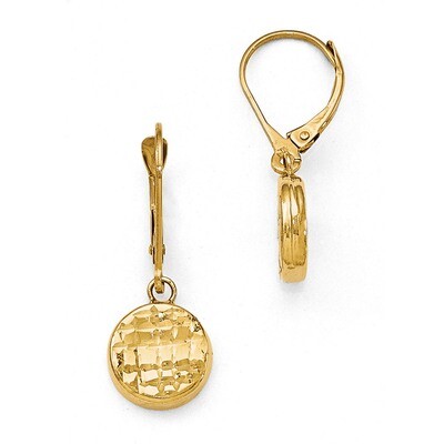 Leslie&#39;s Polished Diamond-cut Leverback Earrings - 14k Gold HB-LE828, MPN: LE828, 191101466953