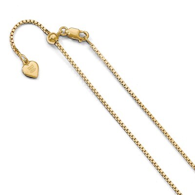 Leslie&#39;s 1.1 mm Gold-plated Adjustable Box Chain 30 Inch Sterling Silver HB-FC53-30, MPN: FC53-30, …