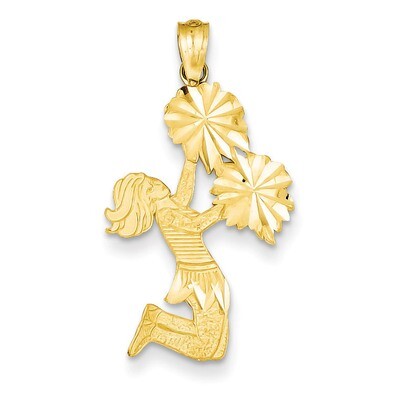 Diamond Cut Cheerleader Charm 14k Gold C3553, MPN: C3553, 191101095177