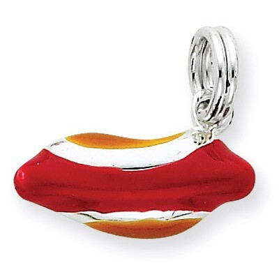 Enameled Hotdog Charm Sterling Silver QC4688