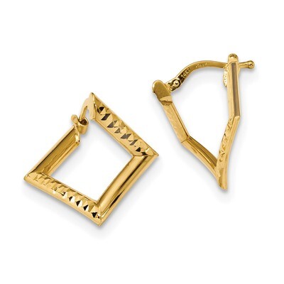 Twisted Square Earrings 14k Gold Polished TF1215, MPN: TF1215, 191101146893