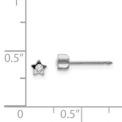 Crystal in Star Earrings Stainless Steel Polished 171E, MPN: 171E,