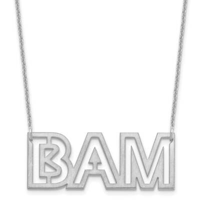 Small Brushed 3 Letter Necklace 14k White Gold XNA1187W, MPN: XNA1187W,