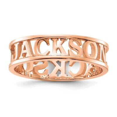 Personalized Name Ring 14k Rose Gold Polished XNR61R, MPN: XNR61R,