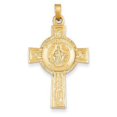 Cross with Saint Jude Medal Pendant 14k Gold REL110, MPN: REL110, 883957681245