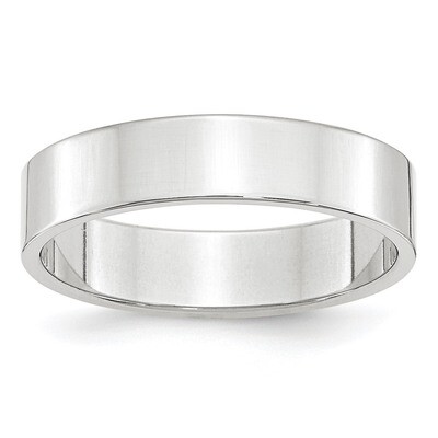 5mm Lightweight Flat Band 10k White Gold WFLL050 Engravable, MPN: WFLL050, 886774465128