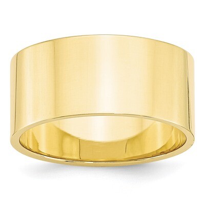 10mm Lightweight Flat Band 10k Yellow Gold 1FLL100 Engravable, MPN: 1FLL100, 886774449050