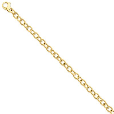 6.5mm Polished Fancy Link Chain 20 Inch 14k Gold LK706-20, MPN: LK706-20, 191101654220