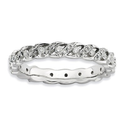Diamond Ring - Sterling Silver Polished QSK644, MPN: QSK644, 886774220741