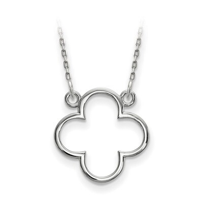 Small Quatrefoil Design Necklace 14k White Gold XP5054W, MPN: XP5054W, 191101203794