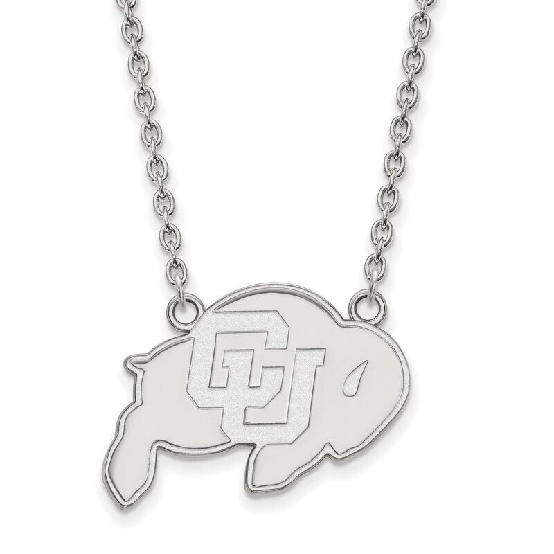 University of Colorado Large Pendant with Chain Necklace 14k White Gold 4W012UCO-18, MPN: 4W012UCO-…
