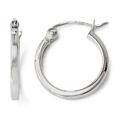 Leslie&#39;s Polished Hoop Earrings - 14k White Gold HB-31W, MPN: 31W, 883957022116