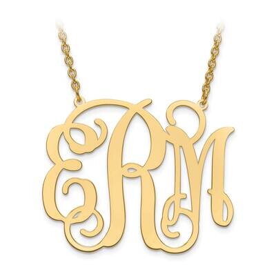Large POLISHED CUTOUT MONOGRAM 10k Gold 10XNA502Y, MPN: 10XNA502Y, 191101220869