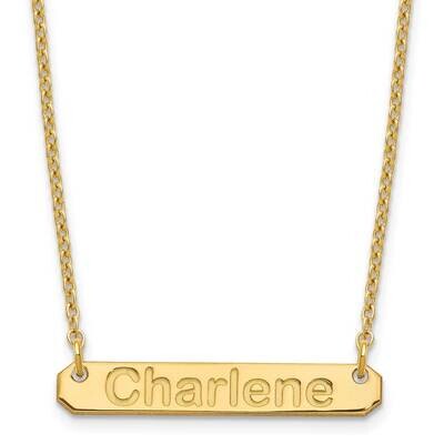 Small Polished Arial Rounded Bar Necklace Gold-plated Sterling Silver XNA1232GP, MPN: XNA1232GP,