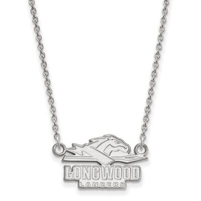 Longwood University Small Pendant with Chain Necklace 14k White Gold 4W009LOC-18, MPN: 4W009LOC-18,…