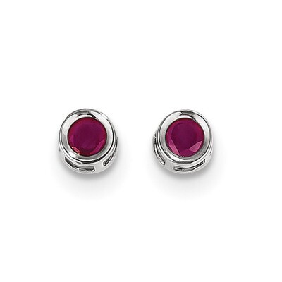 4mm July Ruby Earrings 14k white Gold XBE247, MPN: XBE247, 886774590059