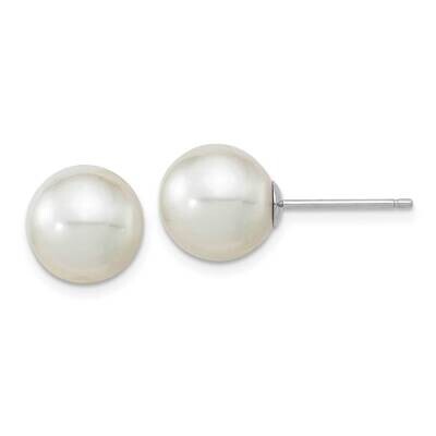 10-11mm Round White Saltwater South Sea Pearl Earrings 14k White Gold XF469WE, MPN: XF469WE, 191101…