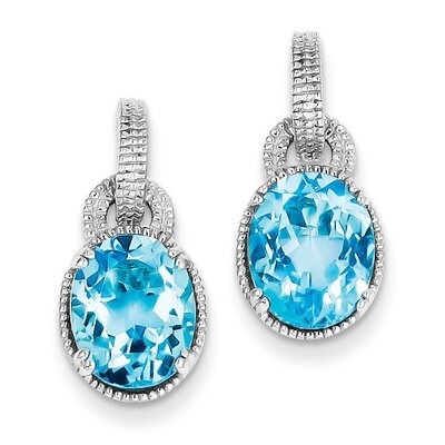 Blue Topaz Earrings Sterling Silver QE9820BT, MPN: QE9820BT, 883957400563