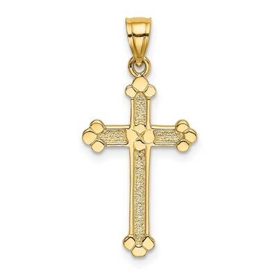 Solid Cross Charm 14k Gold Polished &amp; Engraved K8354, MPN: K8354, 637218016174