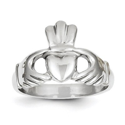 Polished Men&#39;s Claddagh Ring 14k White Gold CH223, MPN: CH223, 886774091792