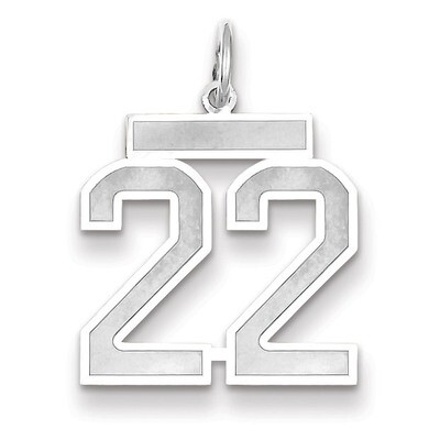 Number 22 Charm Medium Satin 14k white Gold WSM22, MPN: WSM22, 883957077284