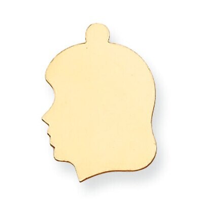 Girls Head with Eyelet Stamping 14k Yellow Gold YG1365, MPN: YG1365,